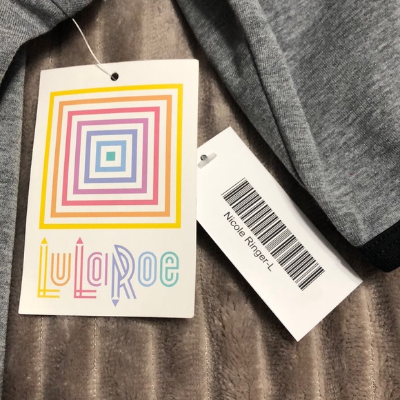NWT Lularoe Grey/Black Nicole Ringer size Large - Picture 4 of 4